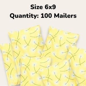 Pack of 100 Mailers, Size 6x9, Perfect for Spring and Summer!! Boho Dandelions